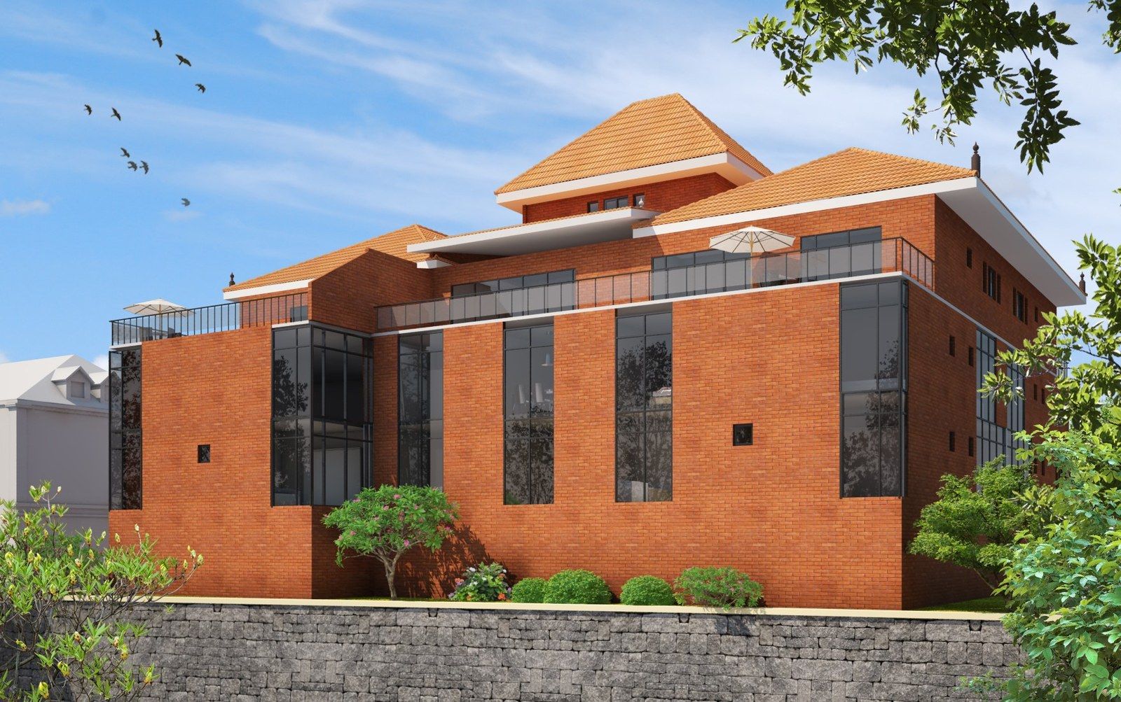 Modern Gasy concept: two-storey brick house