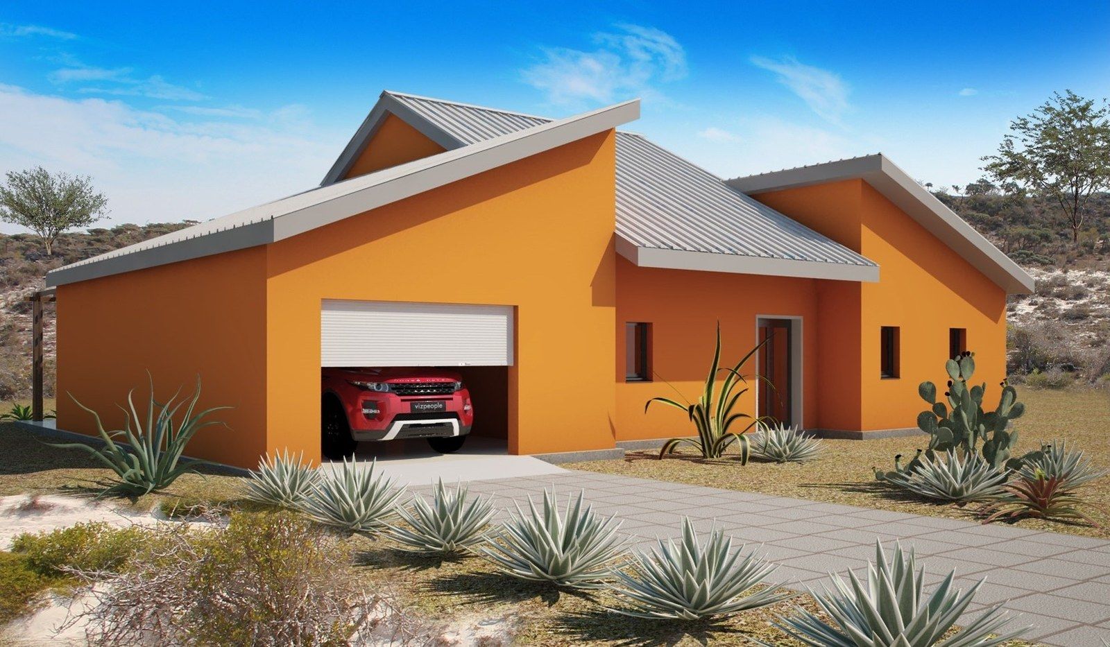Concept Sud: façade with garage
